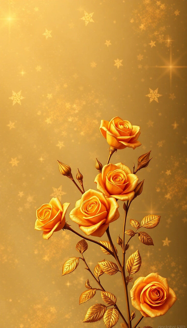 gold roses background